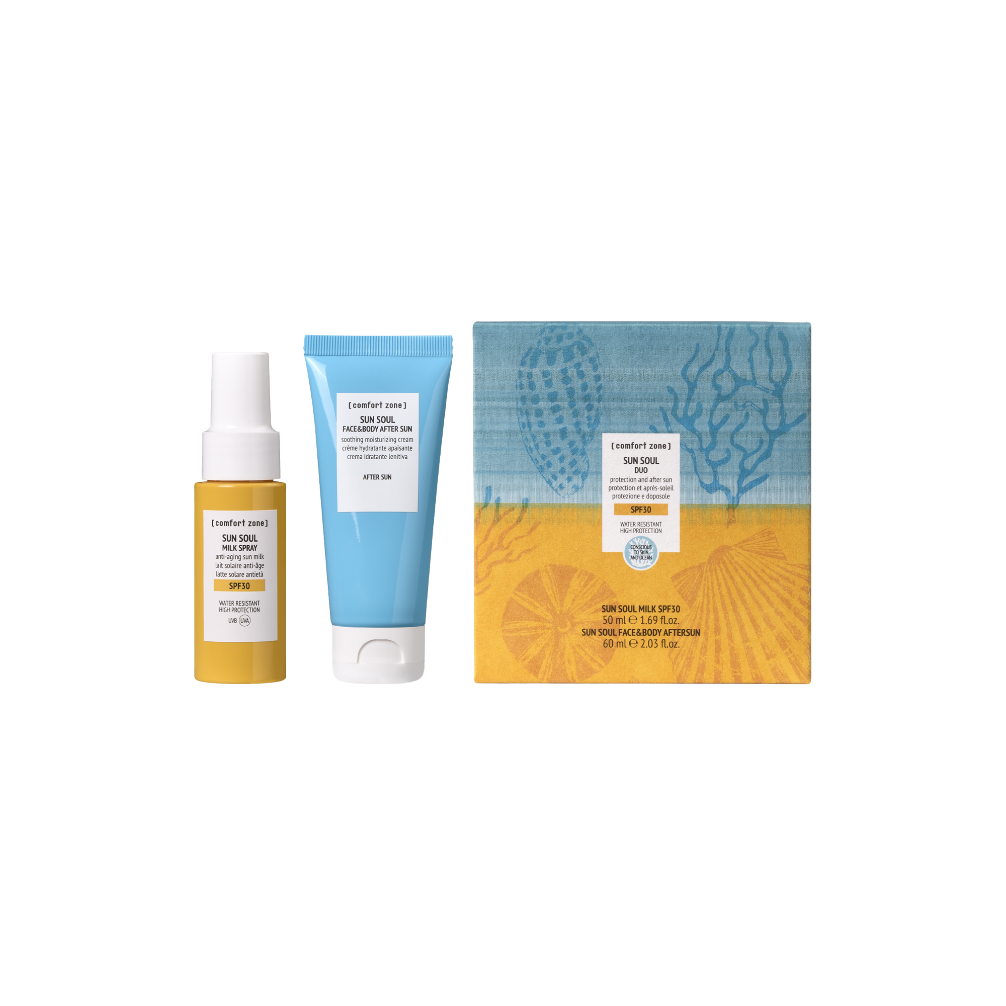 Набор защита от солнца и после загара для тела / Sun Soul Weekend Kit SPF 30 