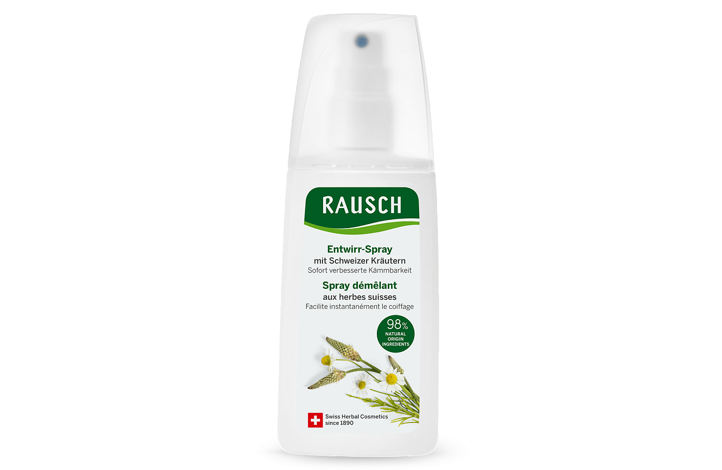 Detangling spray conditioner with Swiss herbs